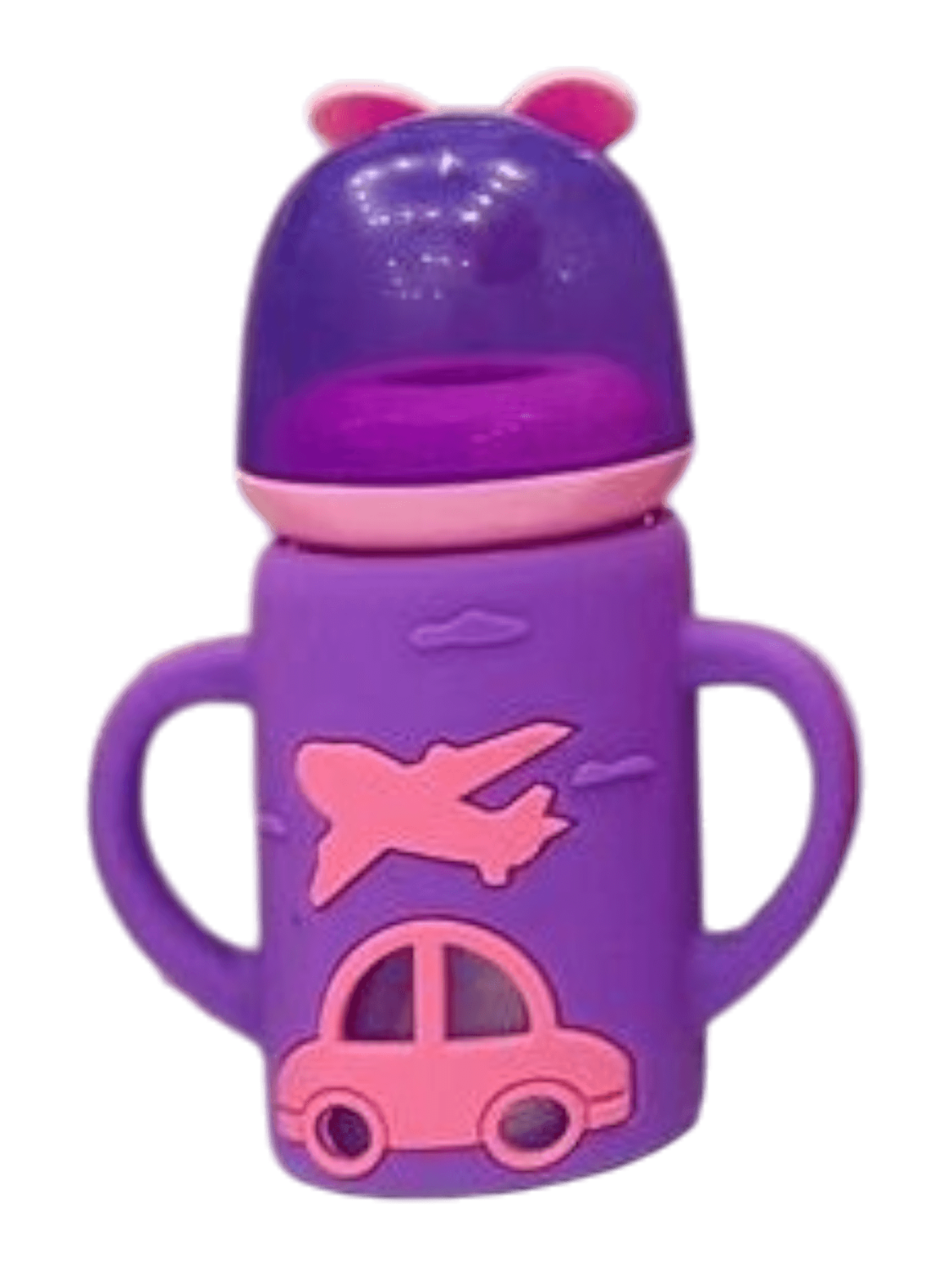 YES Baby Elite Car & Plane Silicone Sleeve 120ml (4oz) Glass Feeder | Baby Discovery
