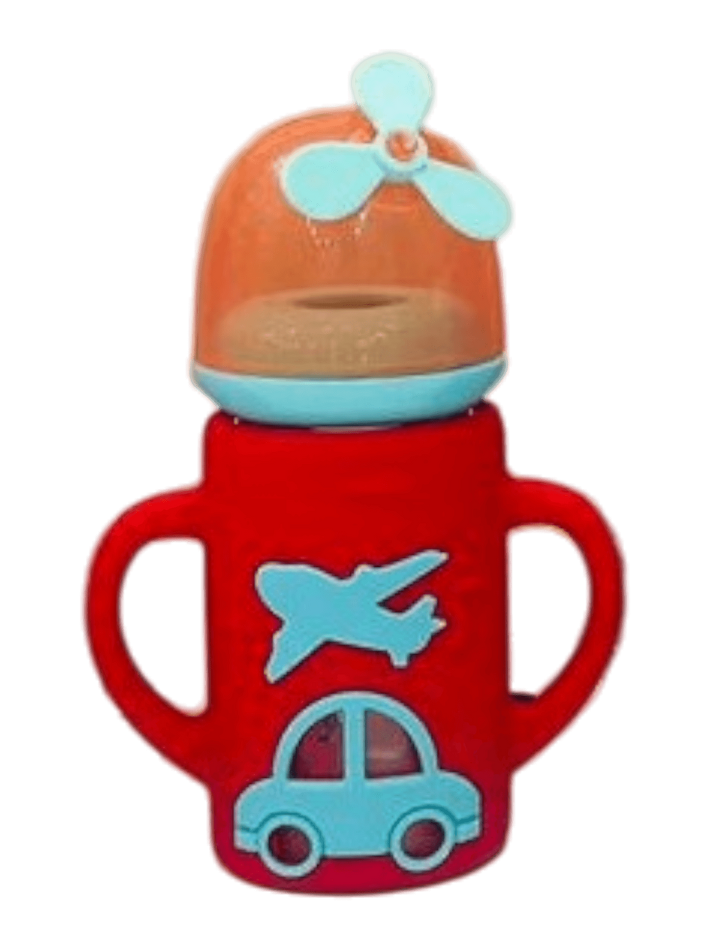 YES Baby Elite Car & Plane Silicone Sleeve 120ml (4oz) Glass Feeder | Baby Discovery