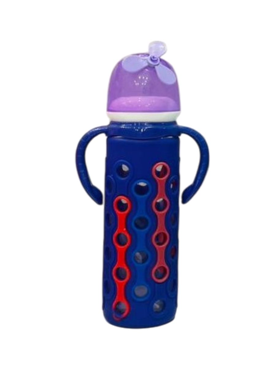 YES Baby Elite Plane Silicone Sleeve 240ml (8oz) Glass Feeder | Baby Discovery