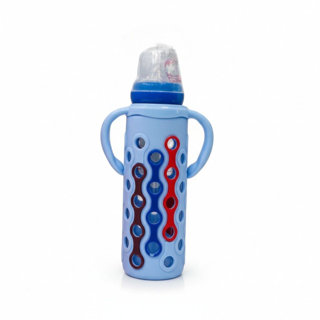 YES Baby Elite Silicone Sleeve 240ml (8oz) Glass Feeder | Baby Discovery