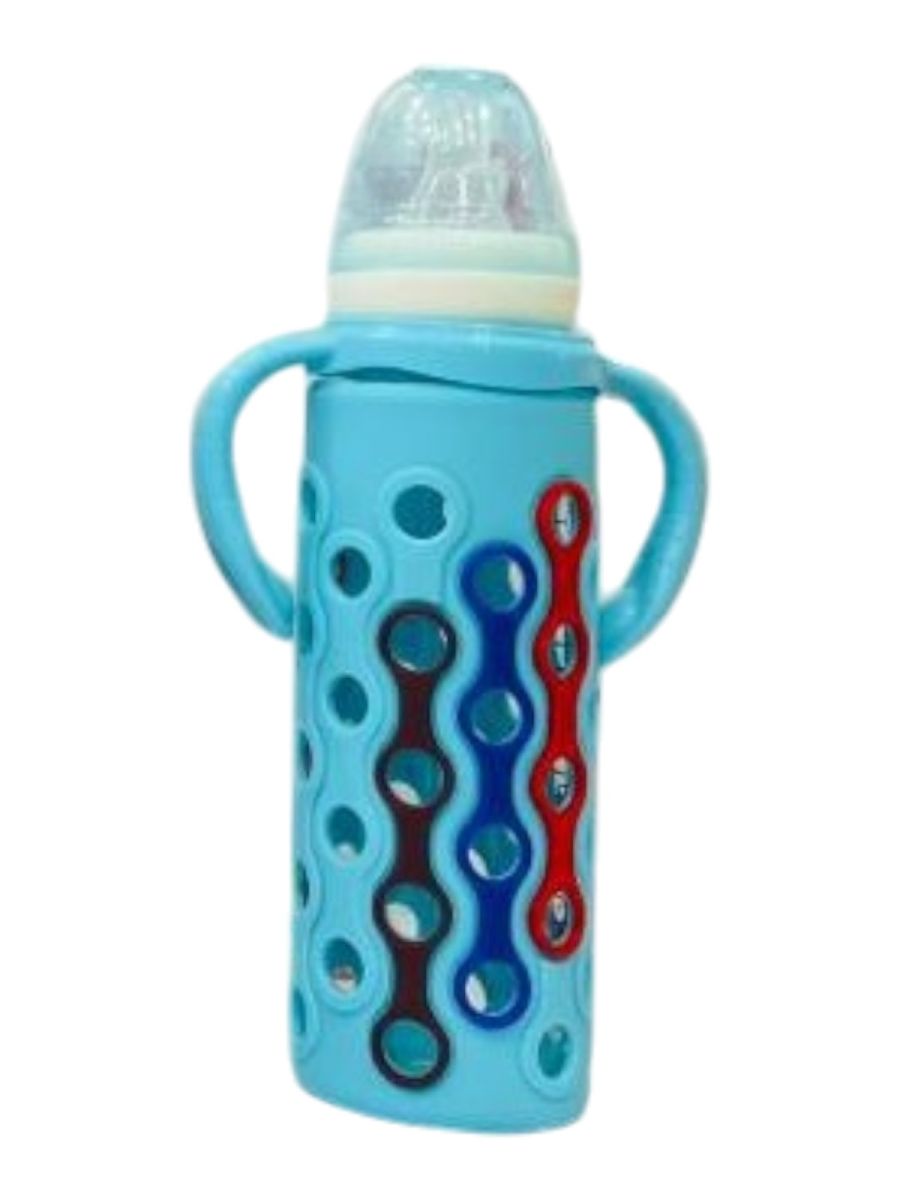 YES Baby Elite Silicone Sleeve 240ml (8oz) Glass Feeder | Baby Discovery