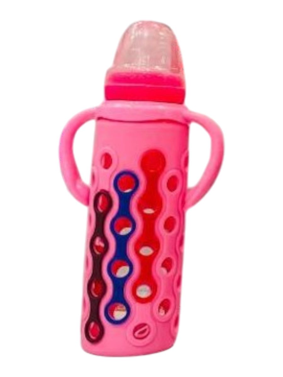 YES Baby Elite Silicone Sleeve 240ml (8oz) Glass Feeder | Baby Discovery