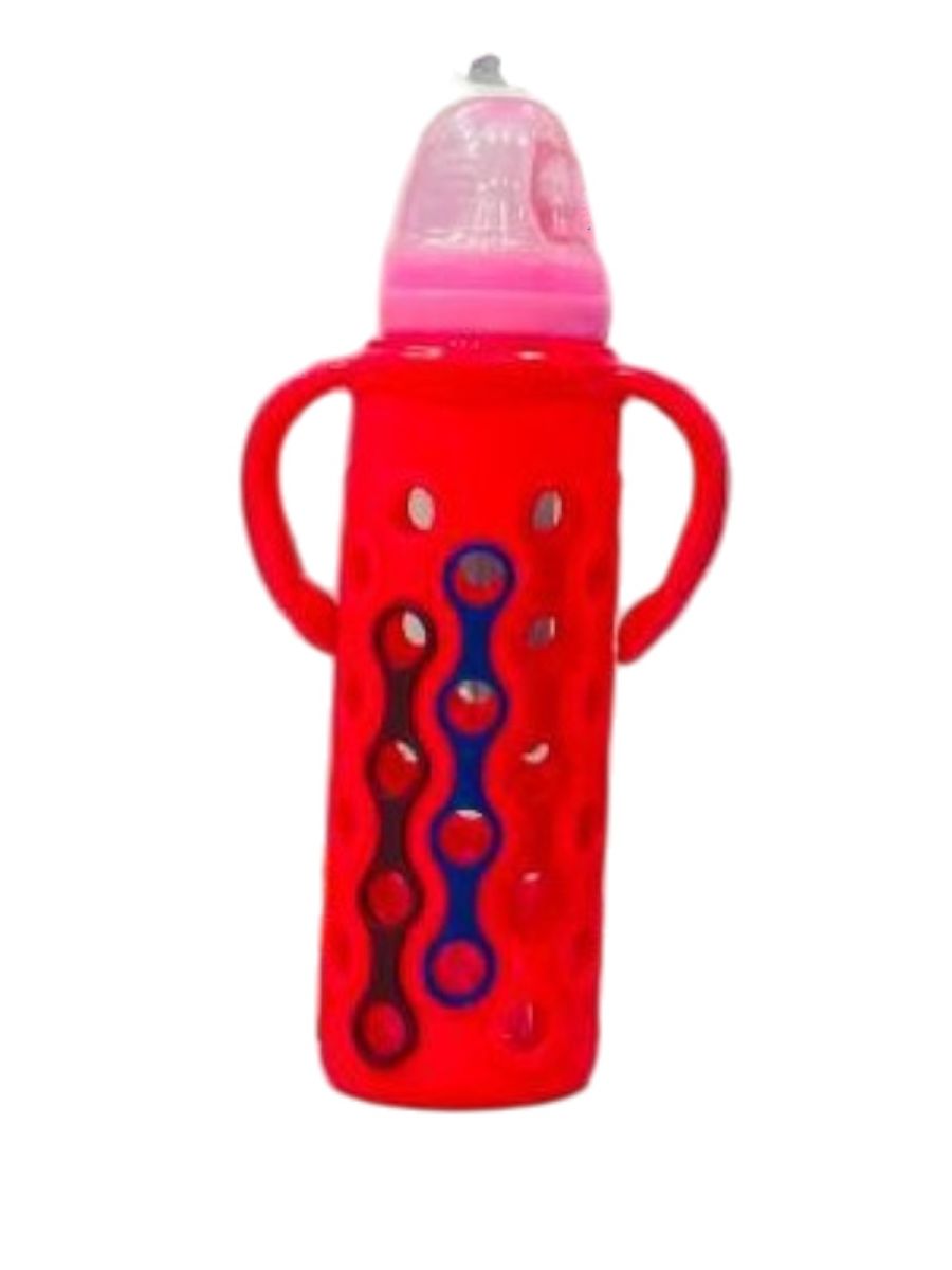 YES Baby Elite Silicone Sleeve 240ml (8oz) Glass Feeder | Baby Discovery