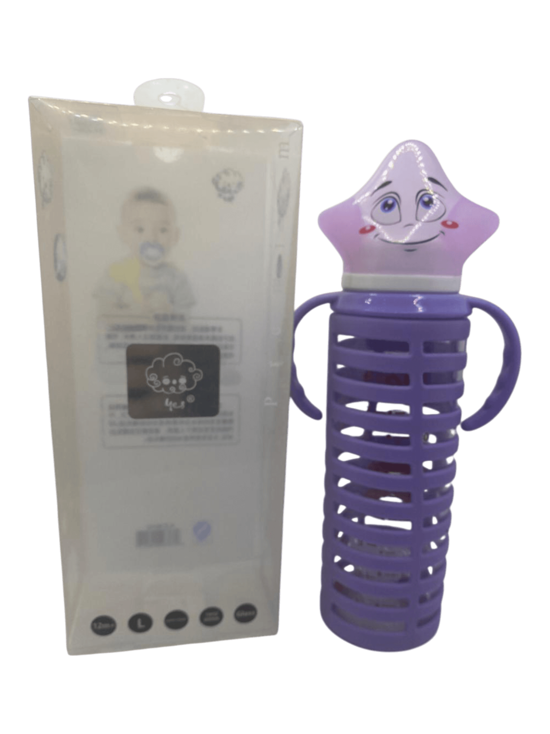 YES Baby Elite Star Shape Cap Series 240ml (8oz) Glass Feeder | Baby Discovery