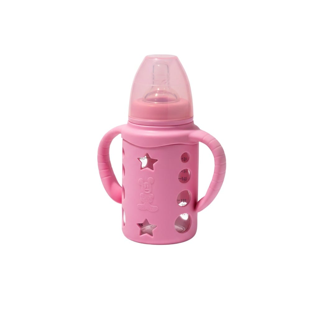 YES Baby Mickey Mouse Sleeve Cover 120ml (4oz) Glass Feeder | Baby Discovery