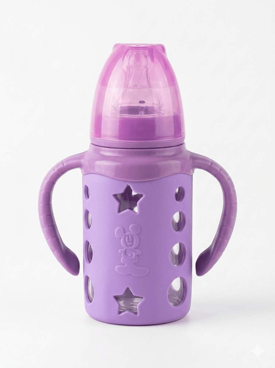YES Baby Mickey Mouse Sleeve Cover 120ml (4oz) Glass Feeder | Baby Discovery