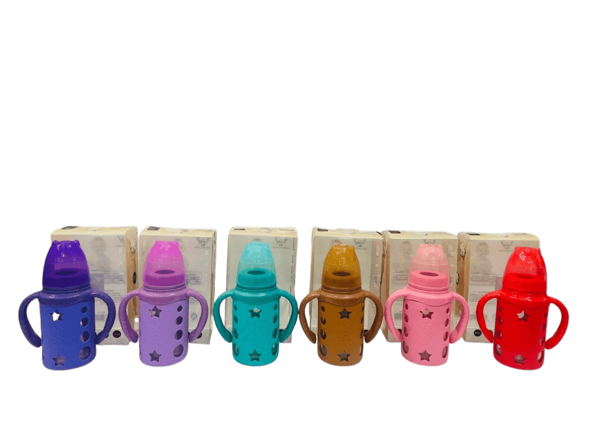 YES Baby Mickey Mouse Sleeve Cover 120ml (4oz) Glass Feeder | Baby Discovery