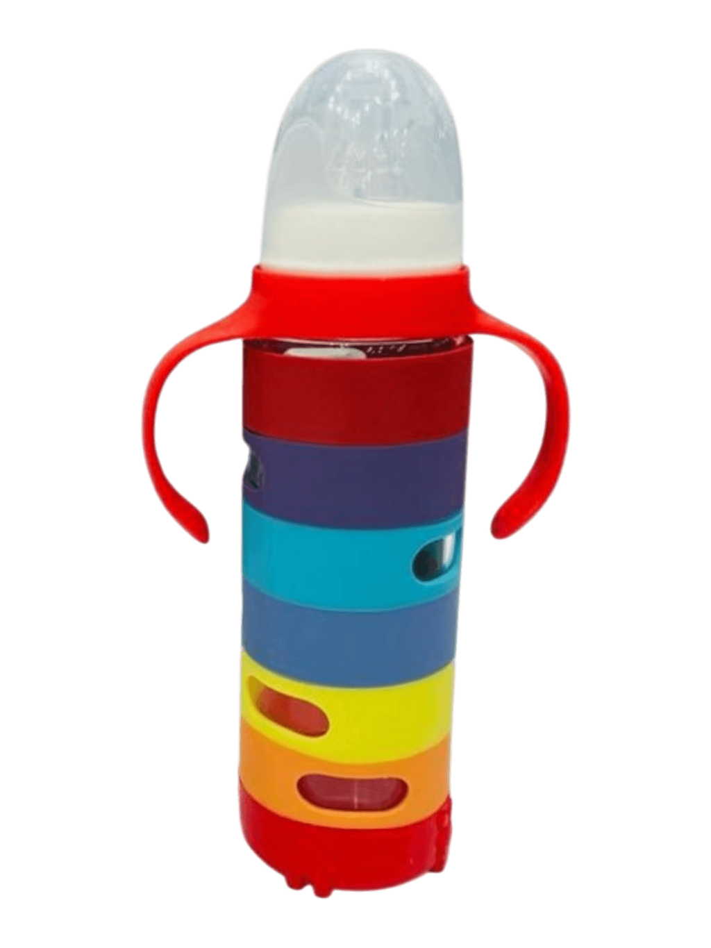 Premium Rainbow Silicone Sleeve 240ml Glass Feeder - photo 13 of 14