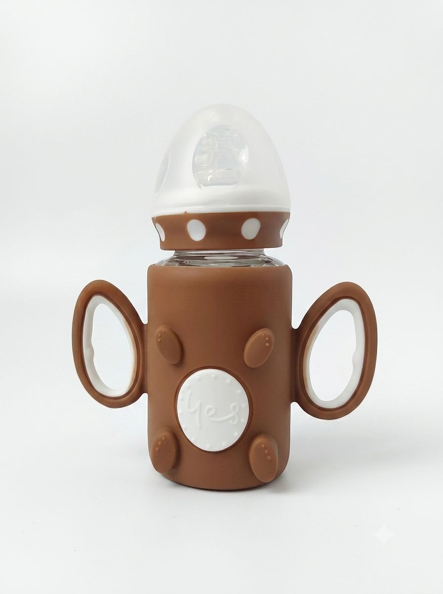 YES Baby Premium Teddy Bear 120ml (4oz) Glass Feeder | Baby Discovery