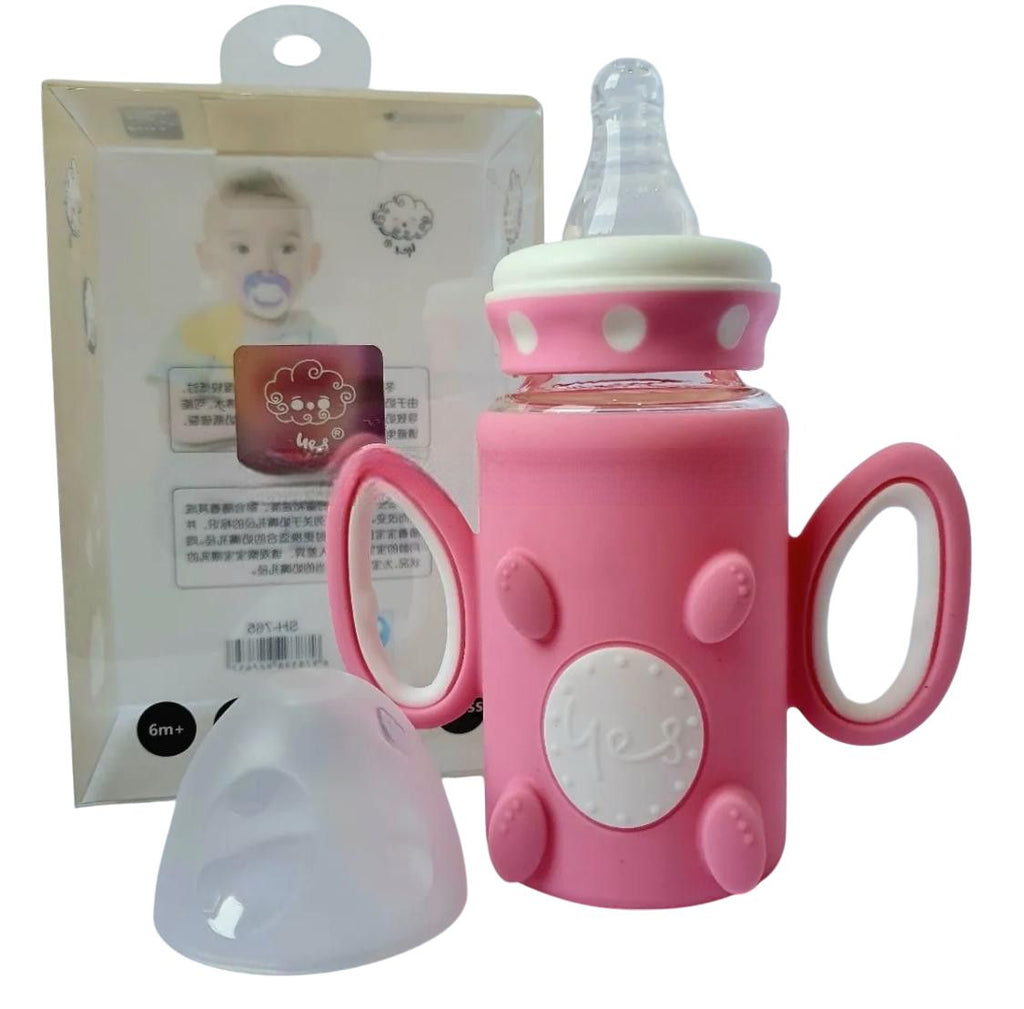 YES Baby Premium Teddy Bear 120ml (4oz) Glass Feeder | Baby Discovery
