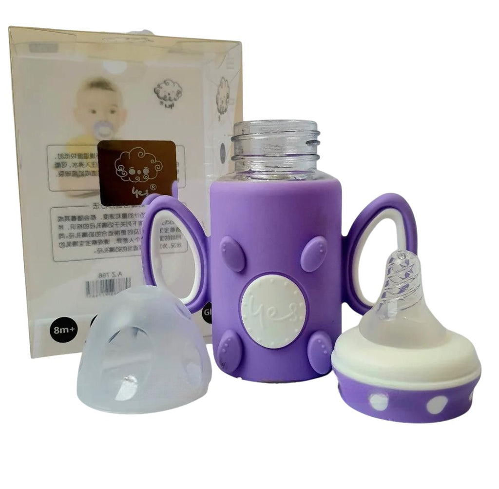 YES Baby Premium Teddy Bear 120ml (4oz) Glass Feeder | Baby Discovery