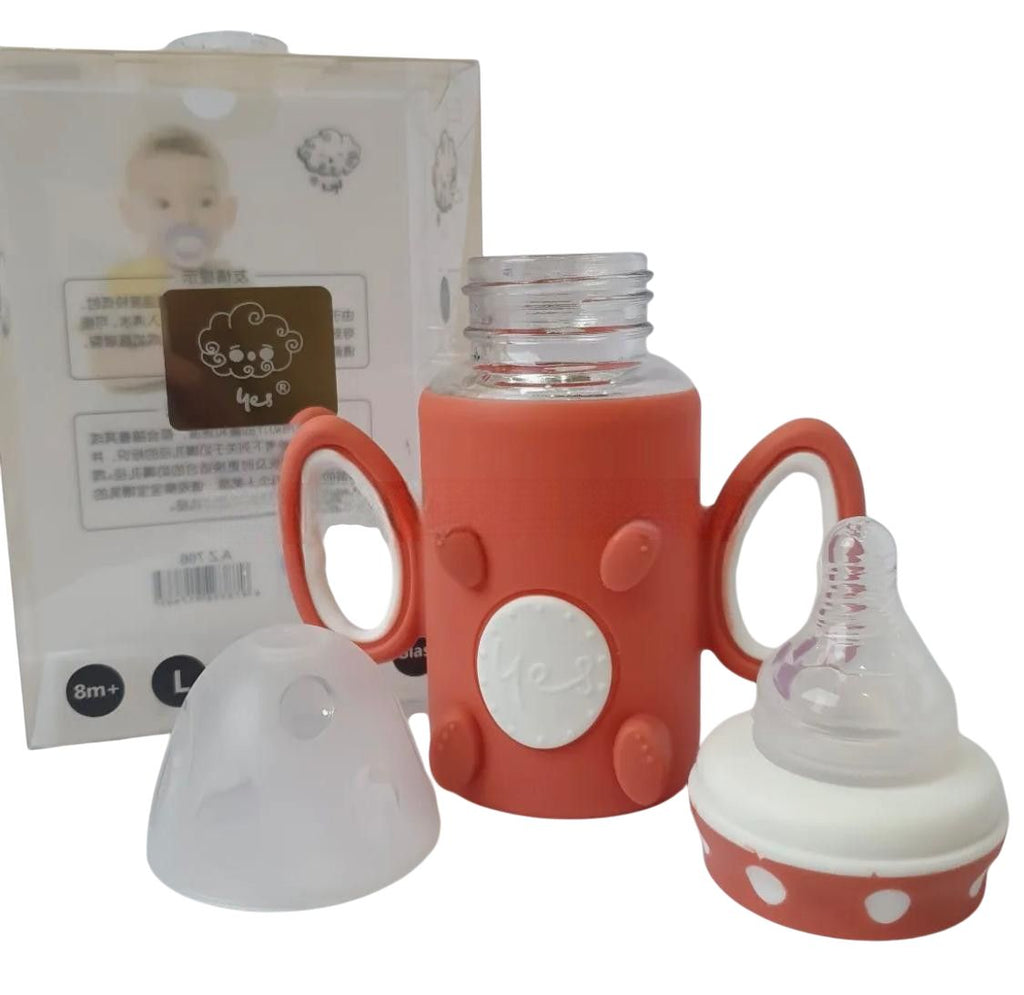 YES Baby Premium Teddy Bear 120ml (4oz) Glass Feeder | Baby Discovery