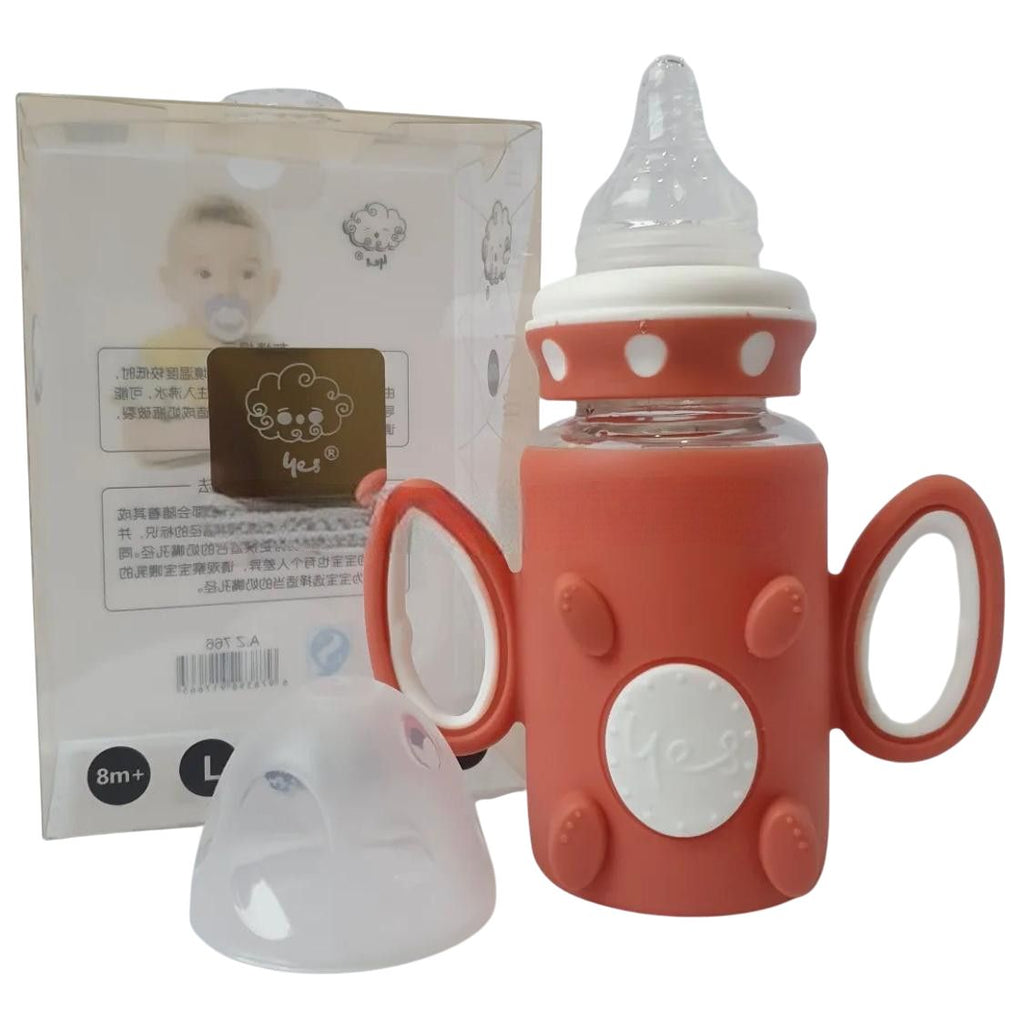 YES Baby Premium Teddy Bear 120ml (4oz) Glass Feeder | Baby Discovery