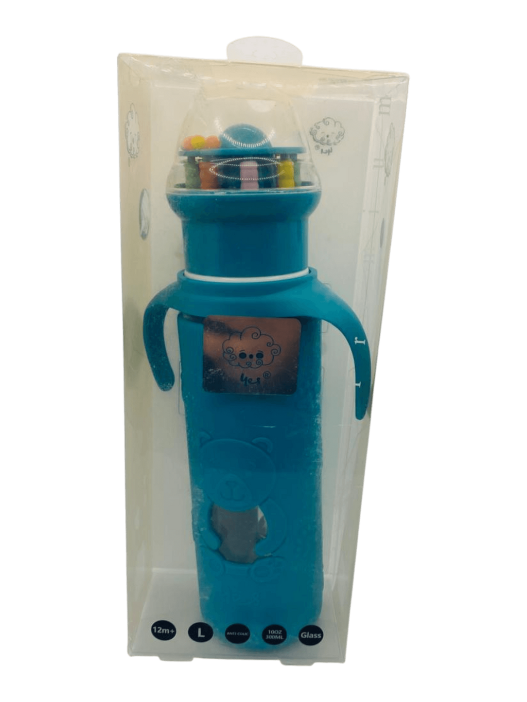 YES Baby Premium Teddy Bear 240ml (8oz) Glass Feeder | Baby Discovery