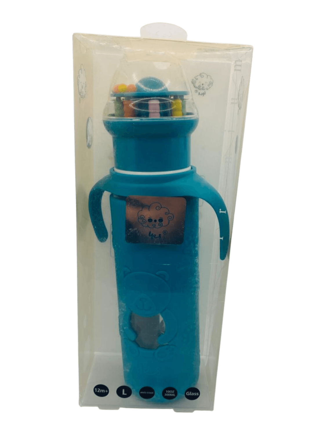 YES Baby Premium Teddy Bear 240ml (8oz) Glass Feeder | Baby Discovery
