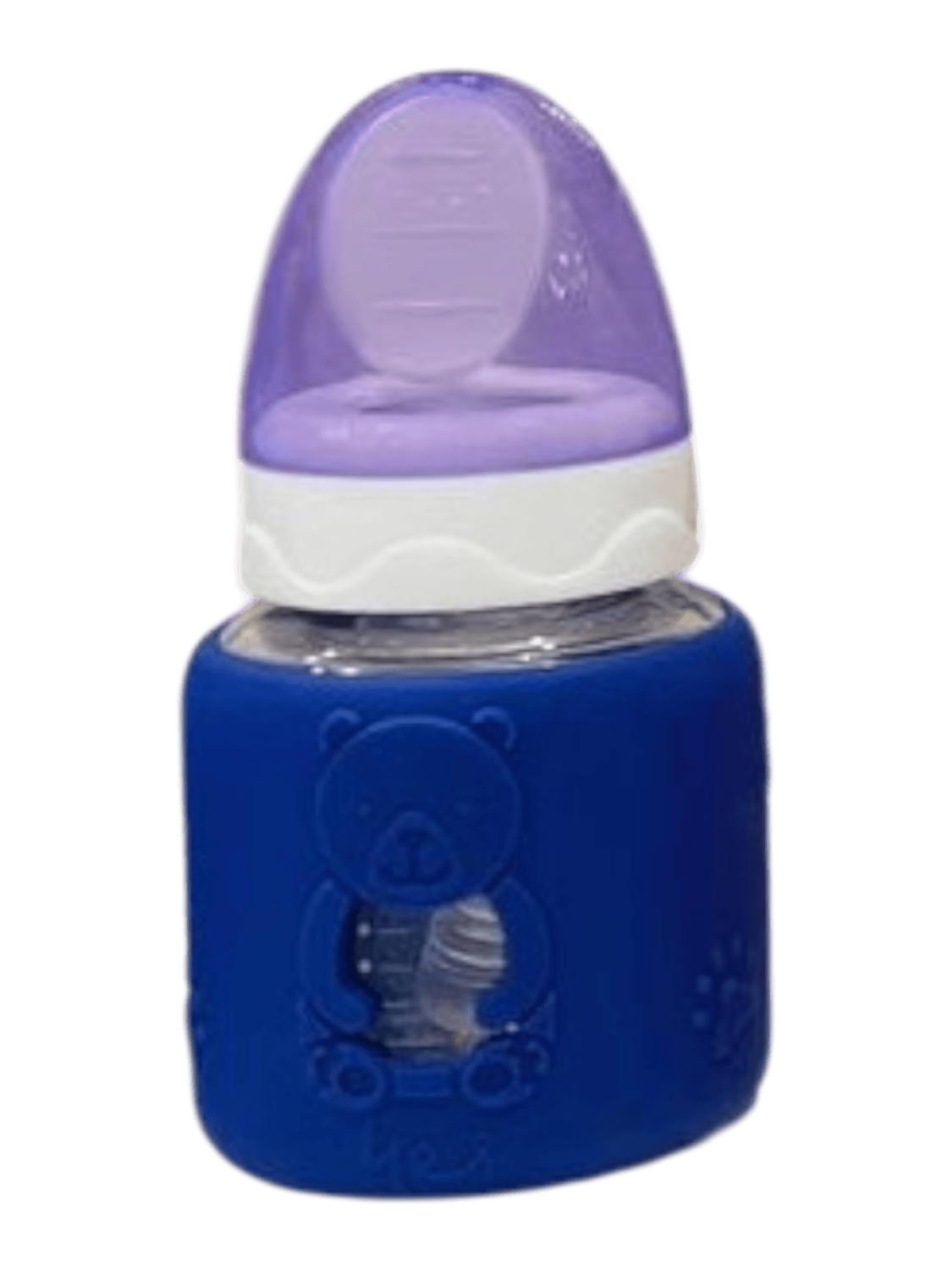 YES Baby Premium Teddy Bear Silicone Sleeve 60ml (2oz) Glass Feeder | Baby Discovery