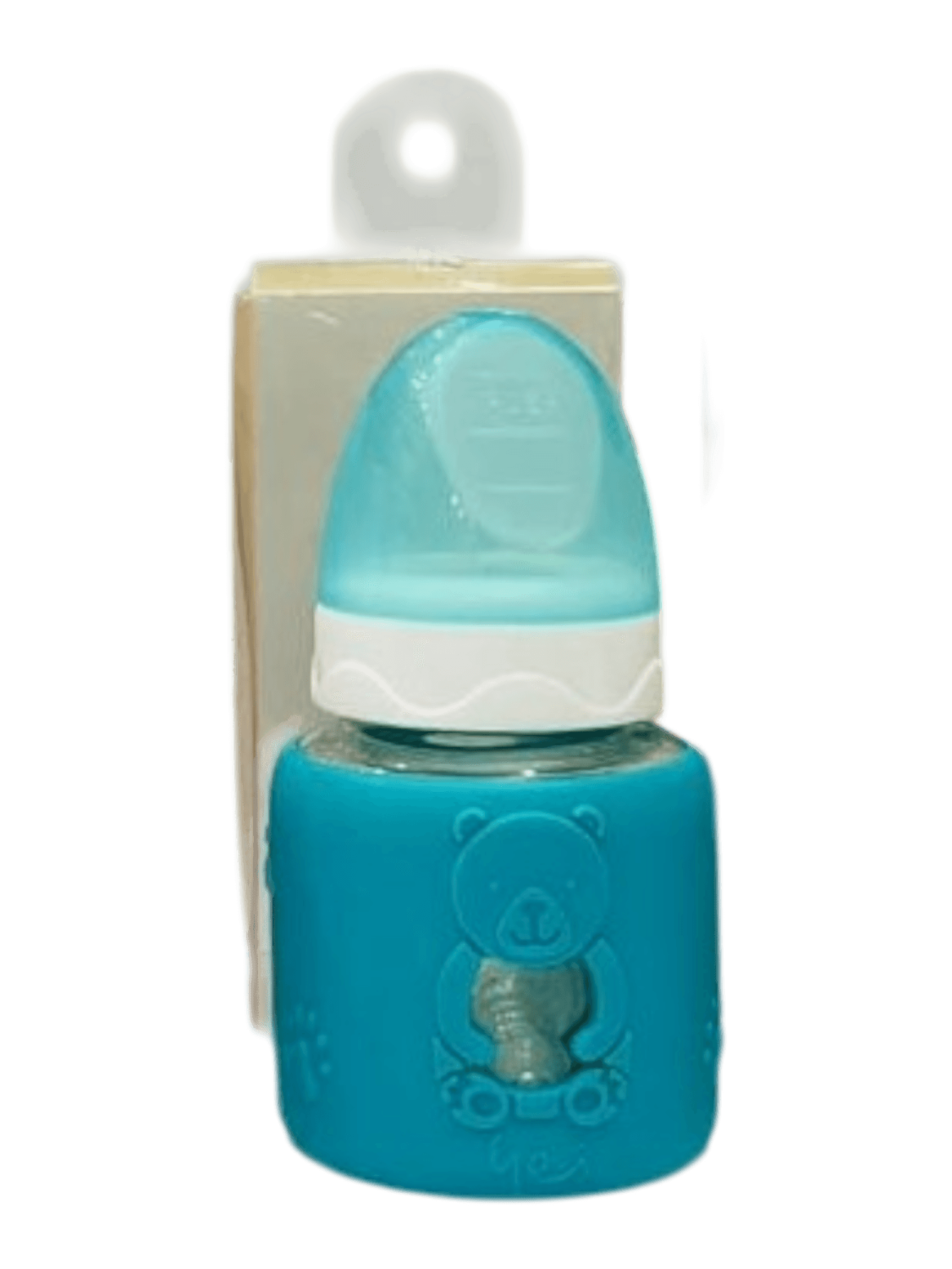 YES Baby Premium Teddy Bear Silicone Sleeve 60ml (2oz) Glass Feeder | Baby Discovery