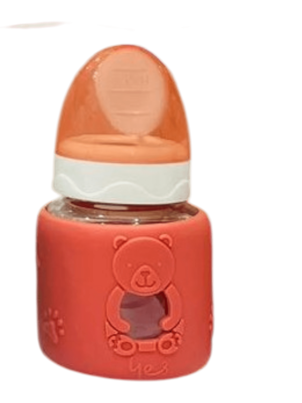 YES Baby Premium Teddy Bear Silicone Sleeve 60ml (2oz) Glass Feeder | Baby Discovery