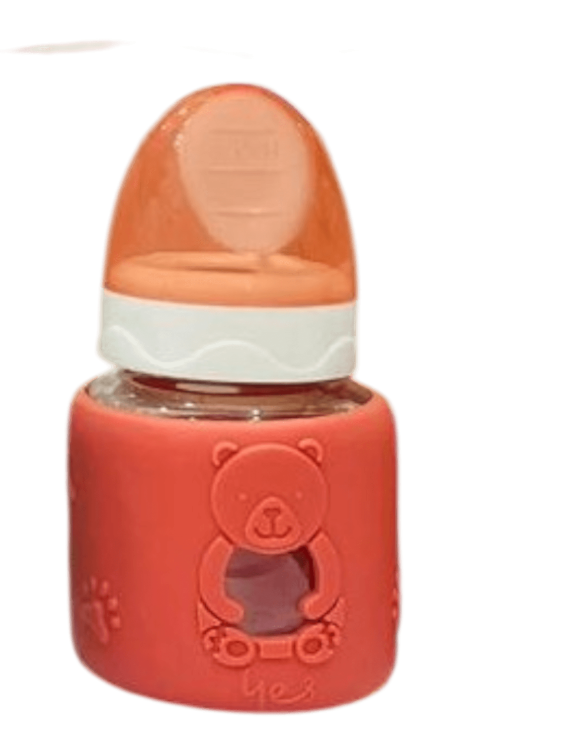 YES Baby Premium Teddy Bear Silicone Sleeve 60ml (2oz) Glass Feeder | Baby Discovery