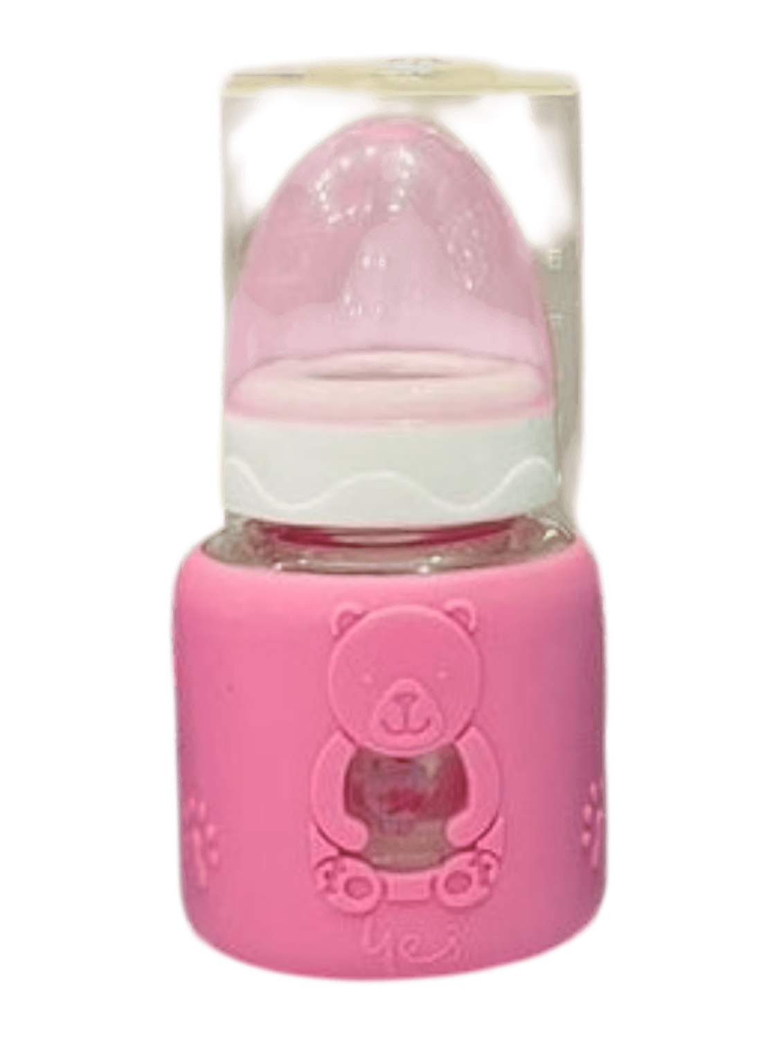 YES Baby Premium Teddy Bear Silicone Sleeve 60ml (2oz) Glass Feeder | Baby Discovery