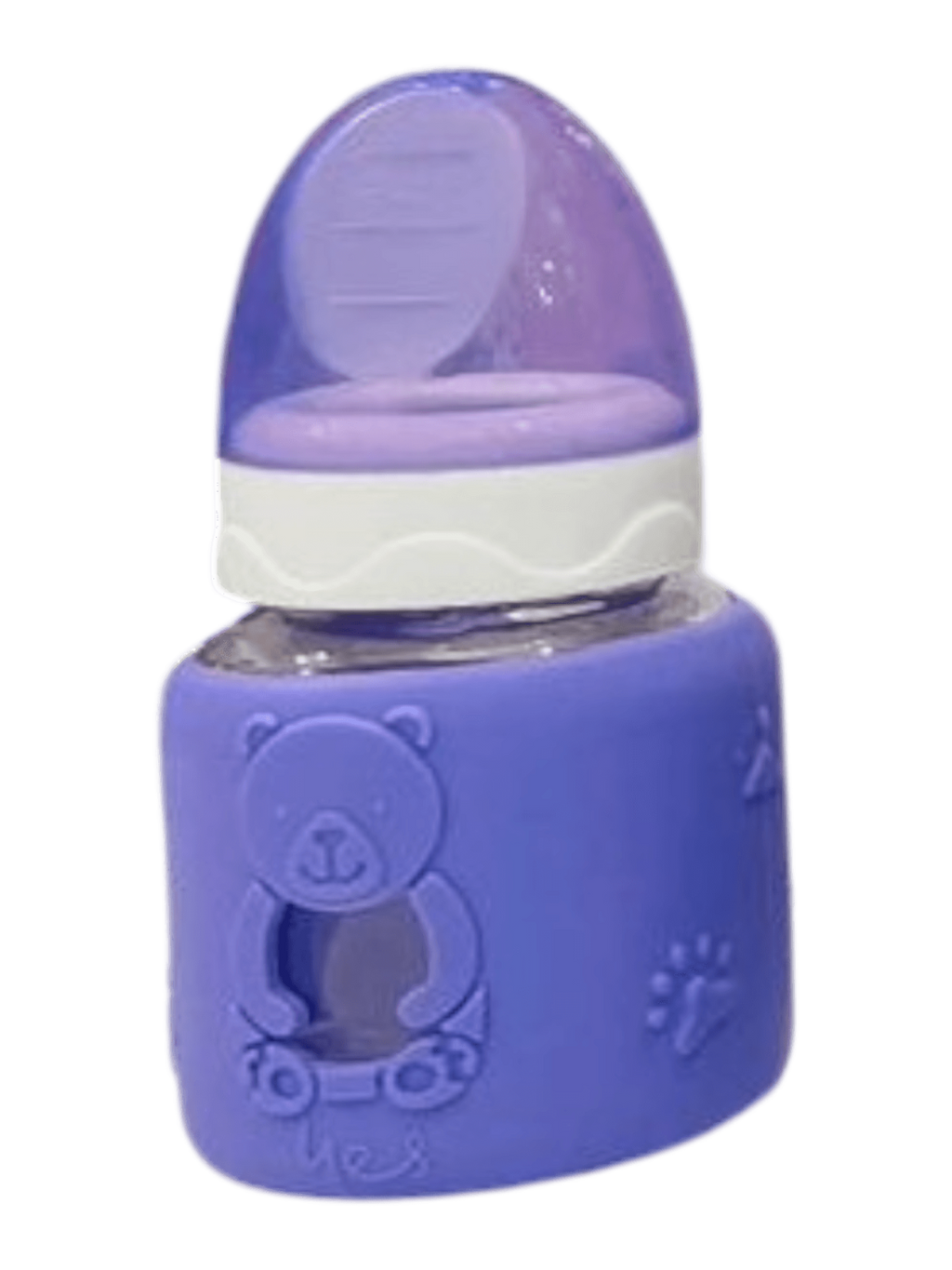 YES Baby Premium Teddy Bear Silicone Sleeve 60ml (2oz) Glass Feeder | Baby Discovery
