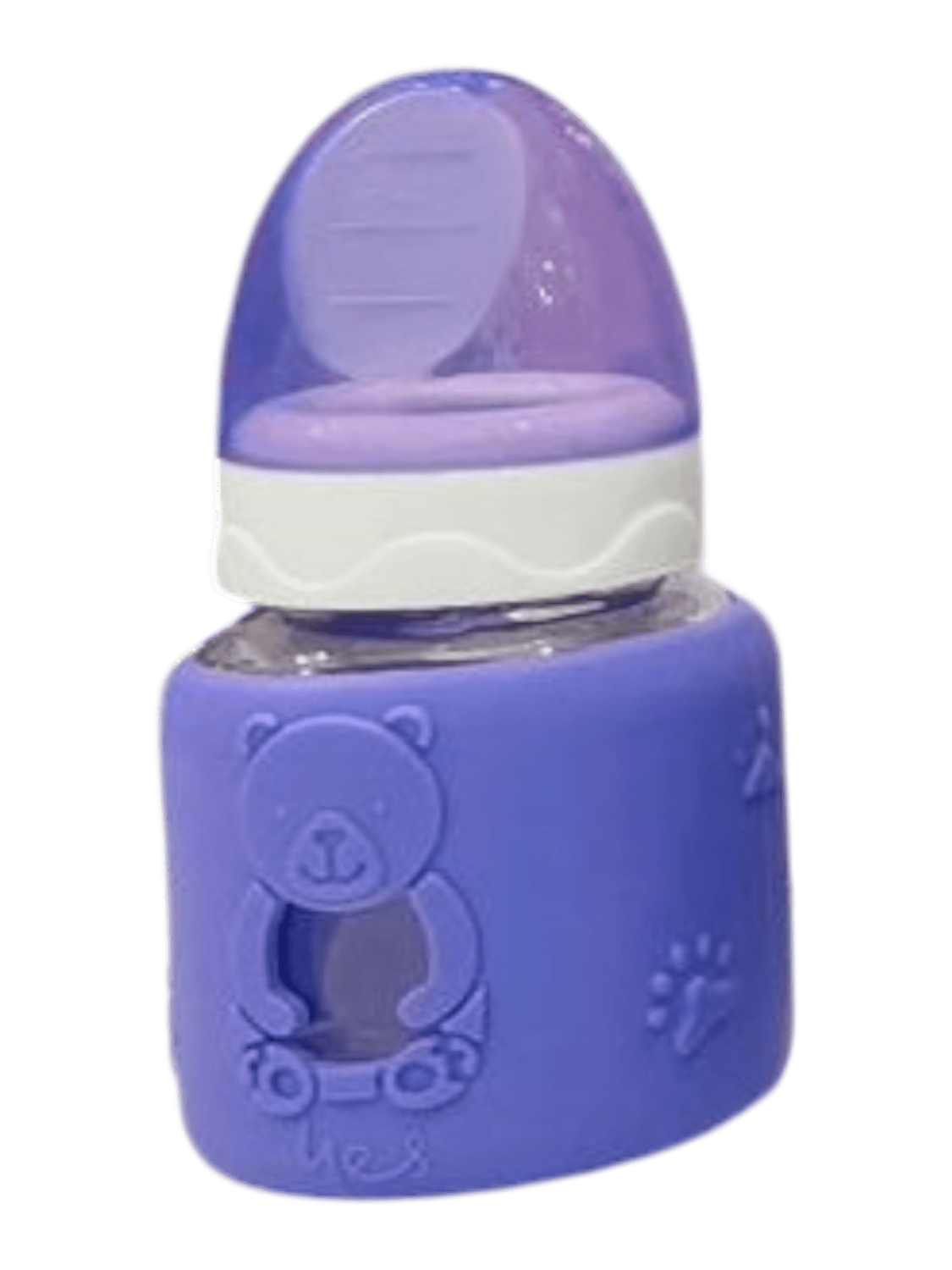 YES Baby Premium Teddy Bear Silicone Sleeve 60ml (2oz) Glass Feeder | Baby Discovery