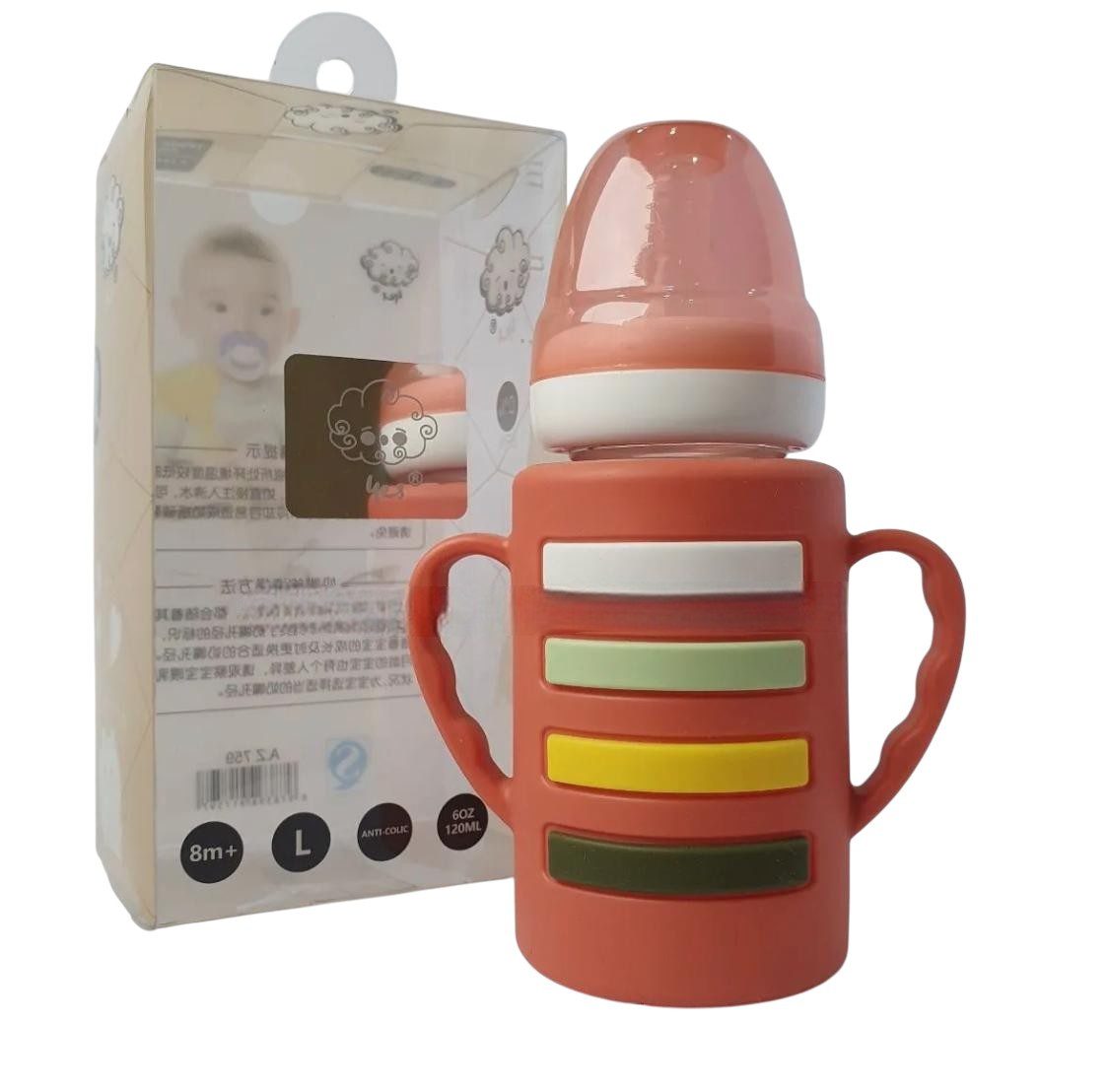 YES Baby Rainbow Stripe 120ml (4oz) Glass Feeder | Baby Discovery