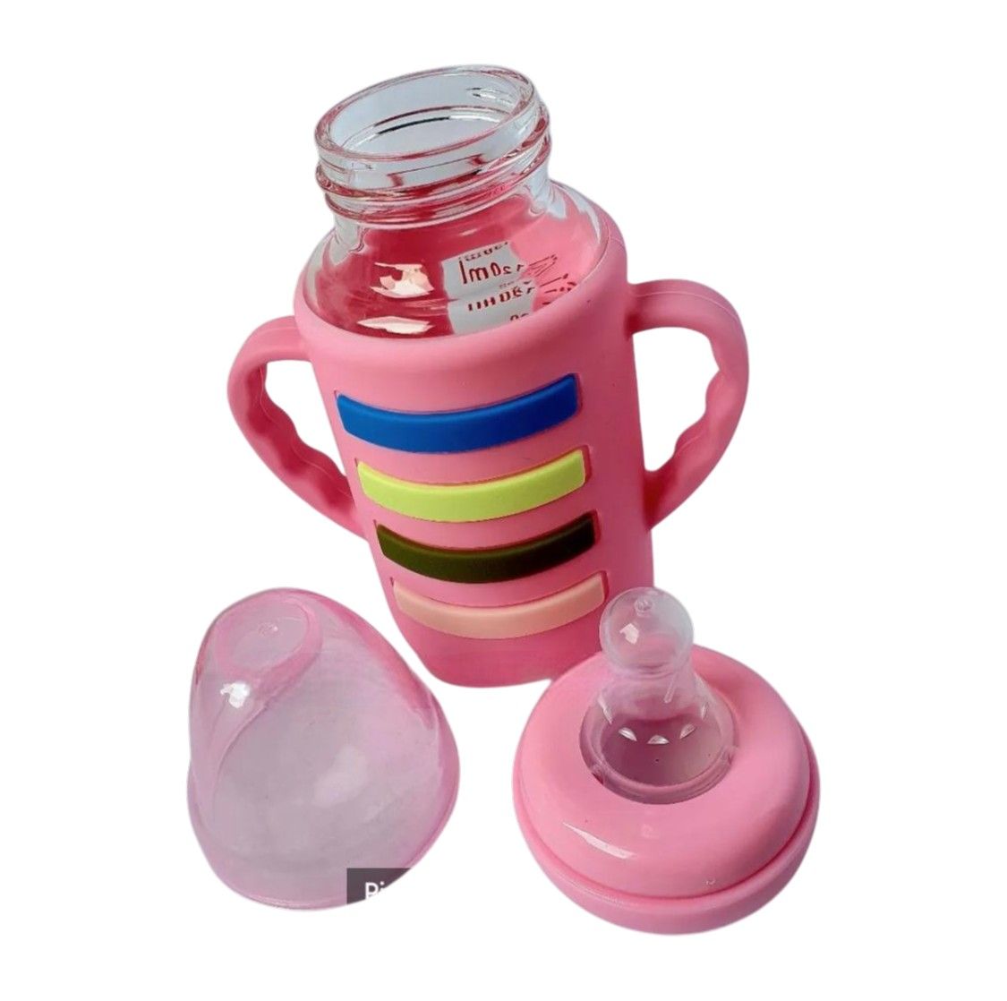 YES Baby Rainbow Stripe 120ml (4oz) Glass Feeder | Baby Discovery