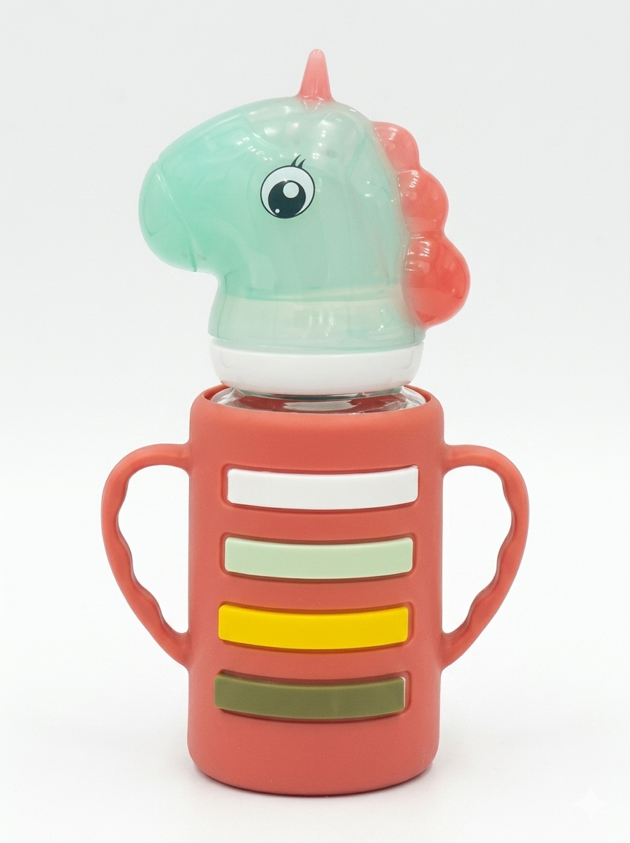 YES Baby Signature Unicorn Shape Cap Series 120ml (4oz) Glass Feeder | Baby Discovery