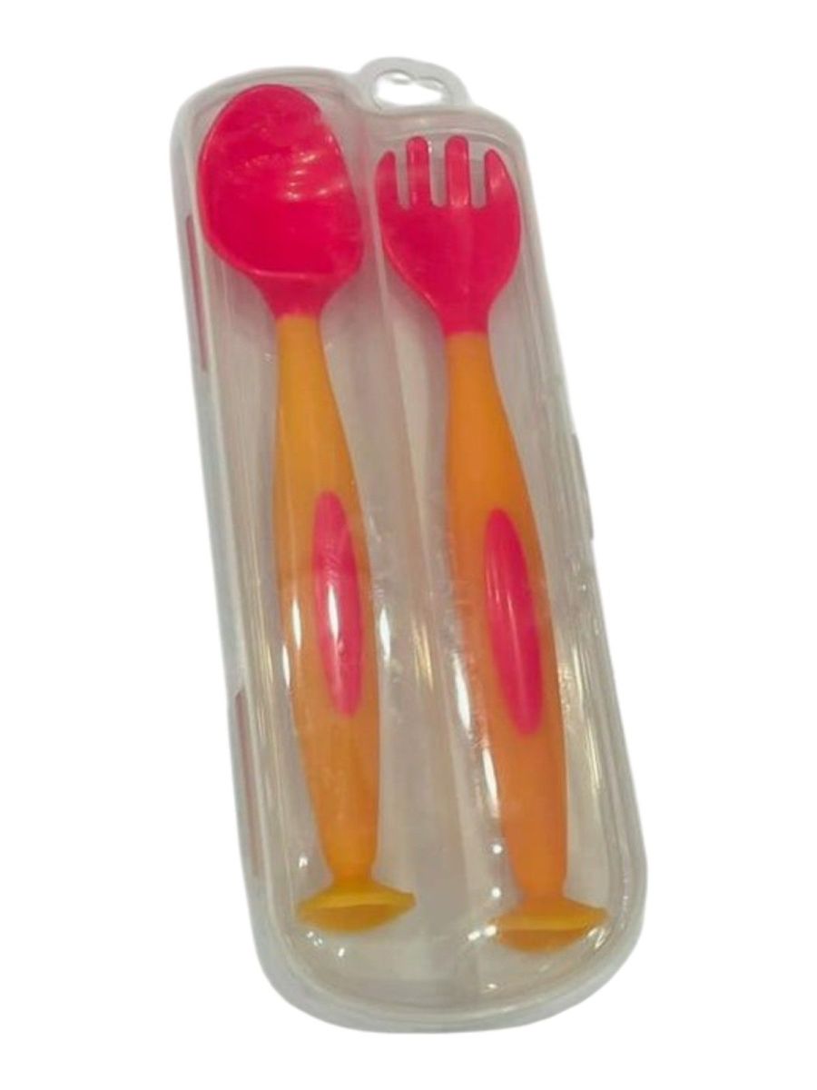 Baby Silicone Feeding Spoon And Fork Set | Baby Discovery