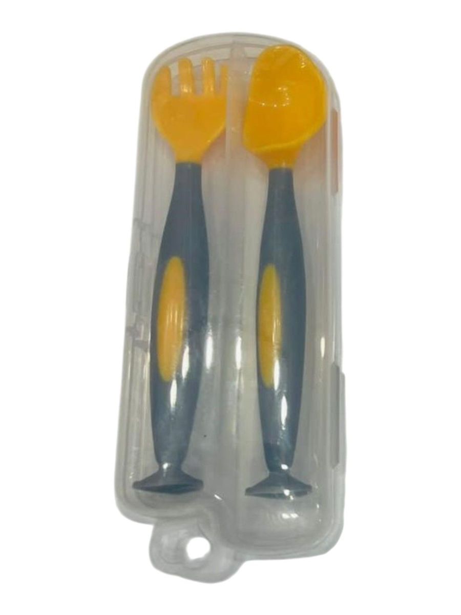 Baby Silicone Feeding Spoon And Fork Set | Baby Discovery